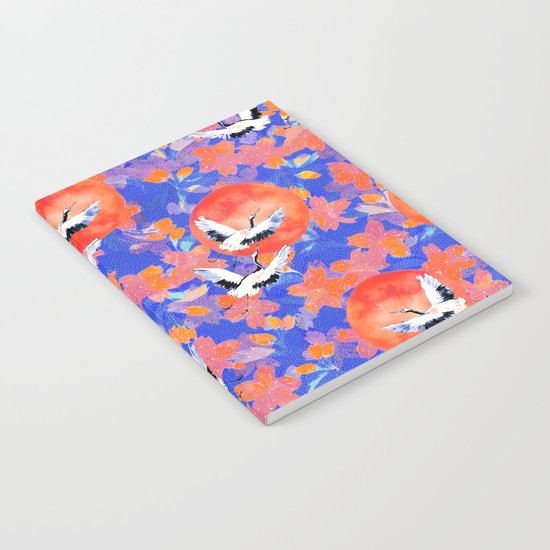 Japanese Garden: Cranes, Sun and Blossoms LT Notebook