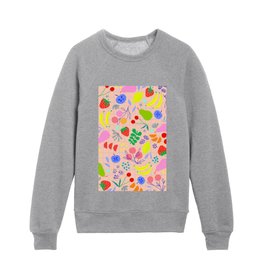 Delicous Ditsy Organic Fruit Pattern - Peachy Kids Crewneck