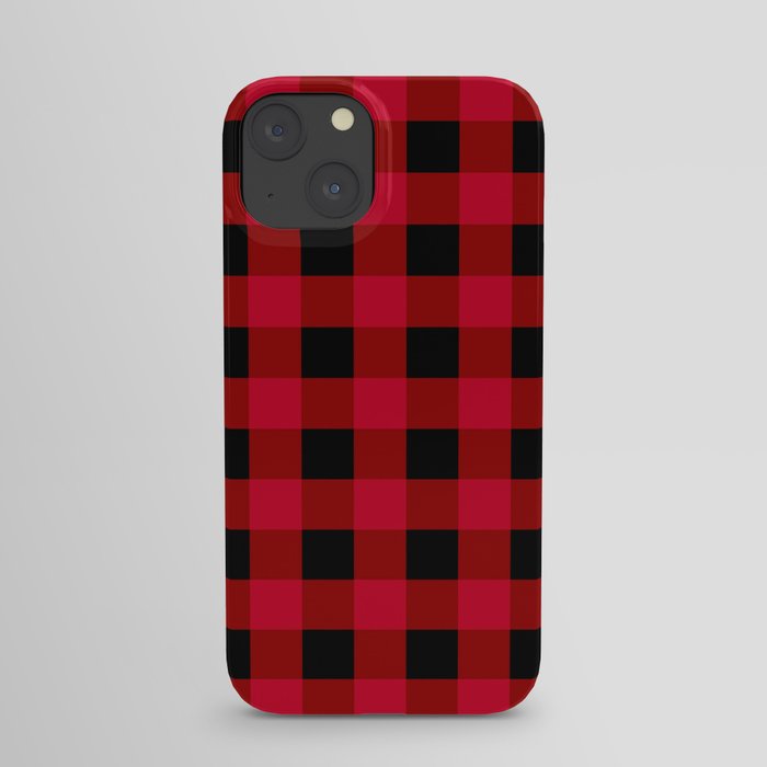 Red and Black Buffalo Check iPhone Case