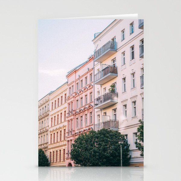 Berlin, Germany, Light Pink Houses Stationery Cards