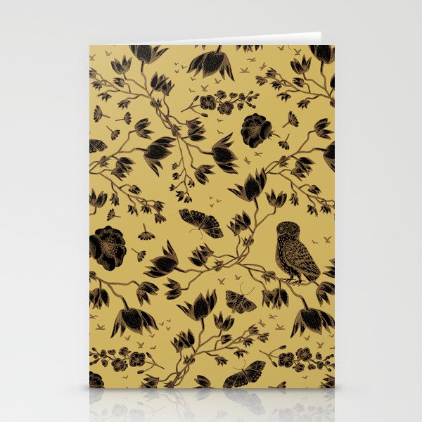 Orchid Owl Yellow Stationery Cards