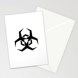 Malware Hazard Symbol in Black. Stationery Card