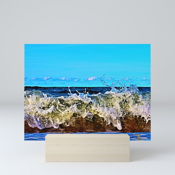 Colorful Splashy Waves Mini Art Print