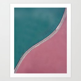 Color and Contrast of Pink Salt Lake in Utah Art Print