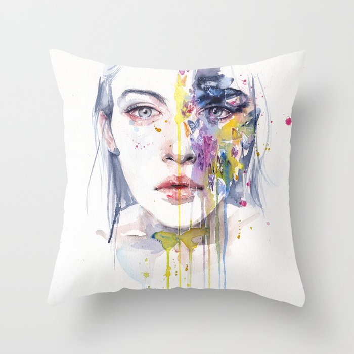 miss bow tie Throw Pillow