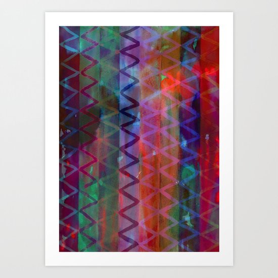 Acid Chevron Art Print