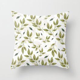 Seamless exotic pattern with tropical leaves Throw Pillow