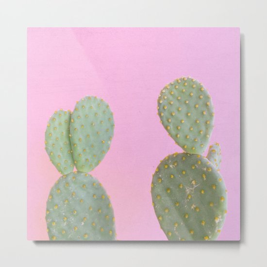 Pink Cacti Metal Print