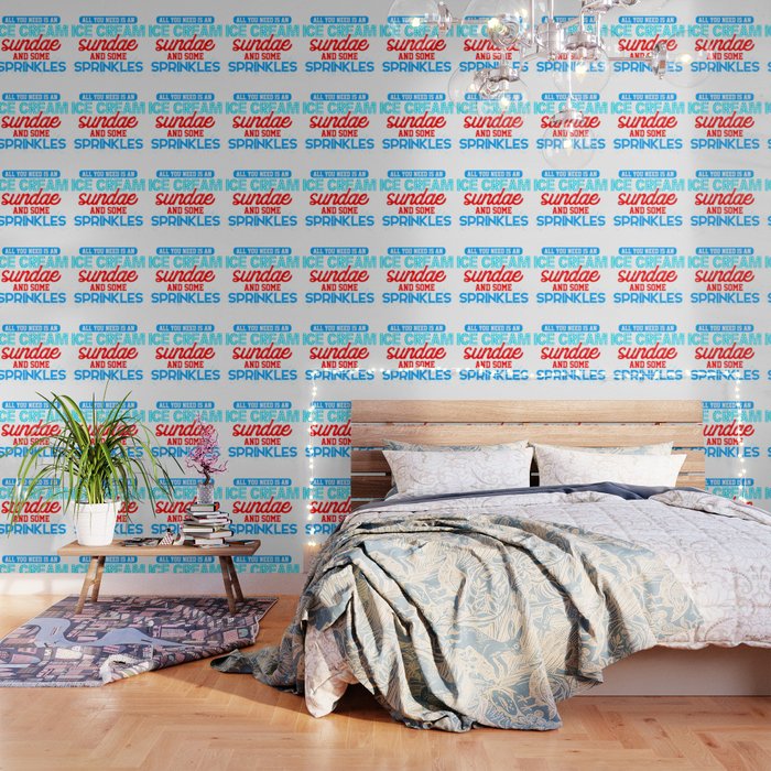 All You Need Is An Ice Cream Sundae And Some Sprinkles 2 Wallpaper By Green Cow Society6 Ice Cream Sundae And Some Sprinkles, Ice Cream Sprinkles Bedding
