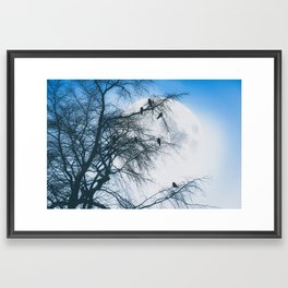 Crows Against Full Moon 2 Framed Art Print