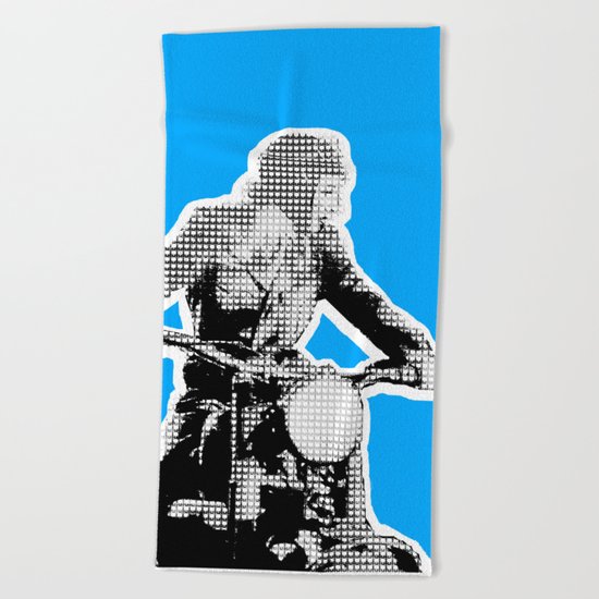 Blue Riding Lady Beach Towel