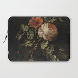 Botanical Rose And Snail Laptop Sleeve
