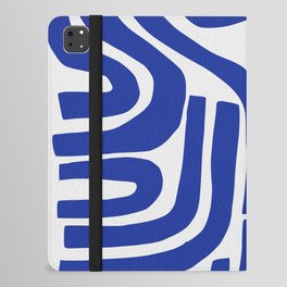 S and U iPad Folio Case | Decorative, Pattern, Digital, Scandinavian, Bold, Minimalblue, Curated, Graphicdesign, Bluepattern, Abstractblue 