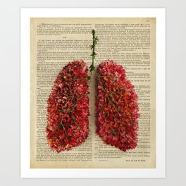 floral lungs Art Print | Icon, Organ, Human, Biology, Painting, Symbol, Sketch, Watercolor, Health, Medical 