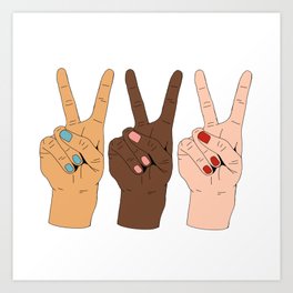 Peace Hands 3 Art Print By Rachelszo Society6