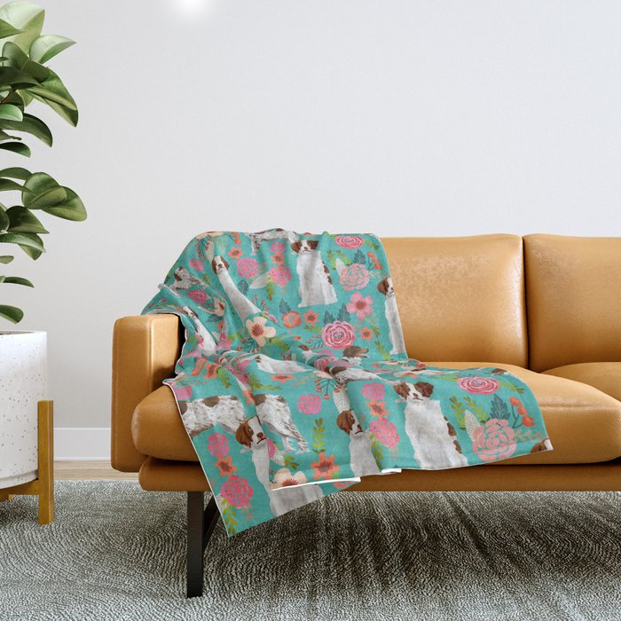 Brittany Spaniel florals pattern dog gifts for dog lovers cute