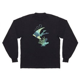 Flipped Mermaid - Ocean Blues - v3 Long Sleeve T Shirt