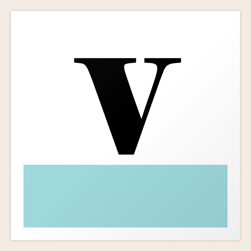 Monogram Letter V Pantone Limpet Shell Art Print By Christennoelle Society6