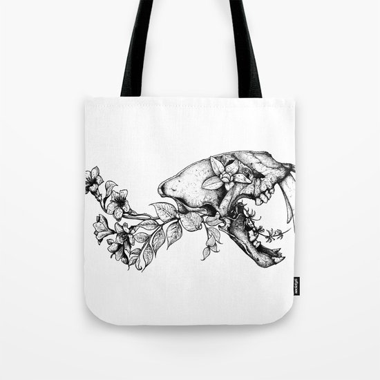 Prehistoric Bloom - The Cat Tote Bag