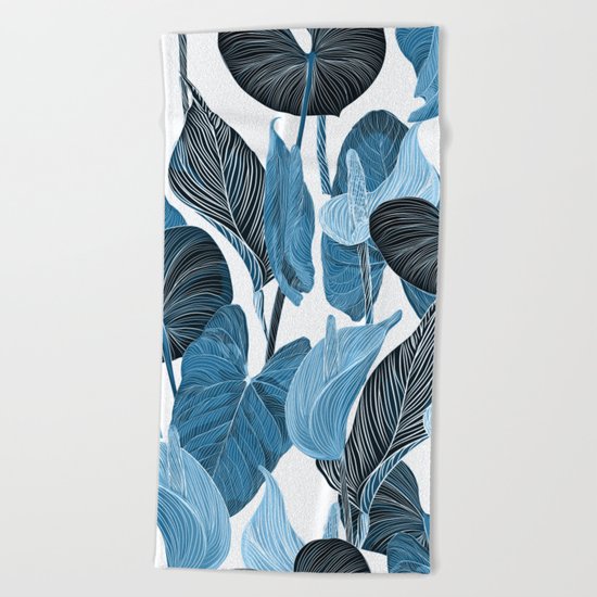 Lush Lily - chambray Beach Towel