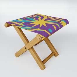 Purple Abstract Mystic Esoteric Art with a Shooting Star Folding Stool