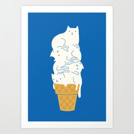 Cats Ice Cream Art Print
