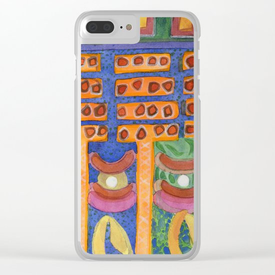 Orange Posts in Mysterious Night Light Clear iPhone Case