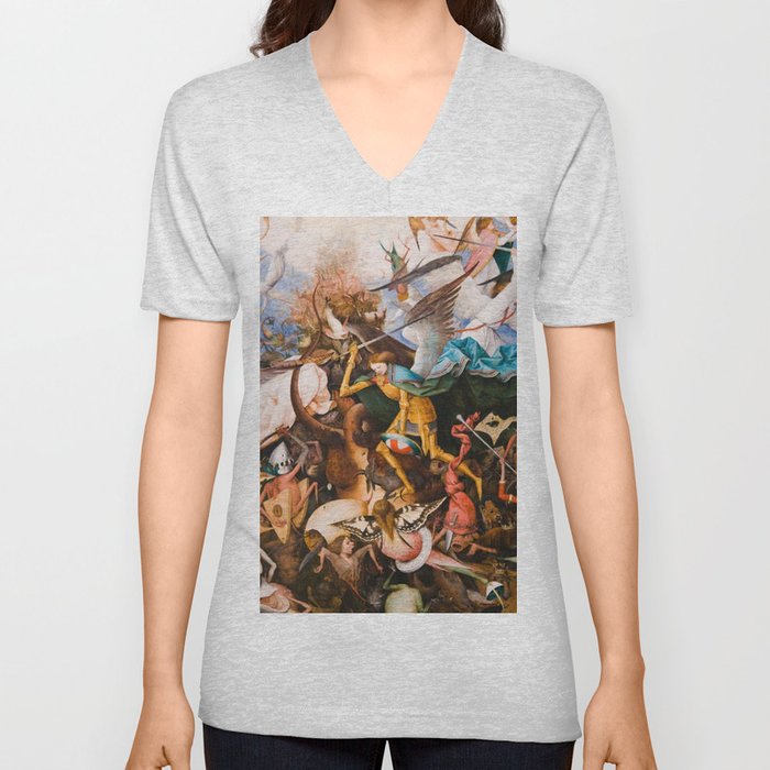 The Fall Of The Rebel Angels 1562 By Pieter Bruegel The Elder V Neck T Shirt