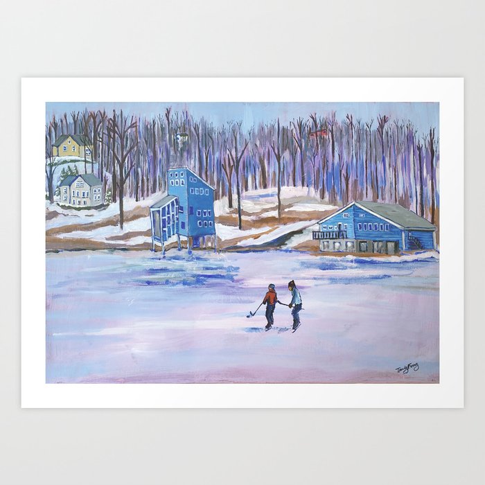Lake Banook in Winter Art Print
