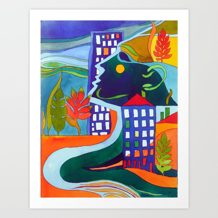 Tribute To Hundertwasser Art Print By Cecilelagraviere Society6