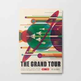 NASA Retro Space Travel Poster The Grand Tour Metal Print