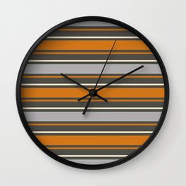 Minimal Abstract Vintage Cream Orange Greye 06 Wall Clock