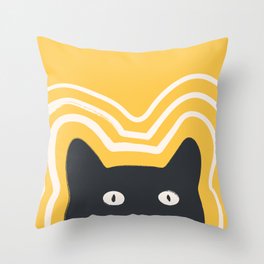 Sunshine Cat Vibes Throw Pillow