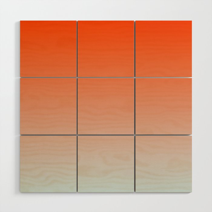 Soft Blue And Orange Gradient Color Background-Orange Ombre Wood Wall Art