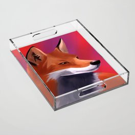 Fox Painting Acrylic Tray