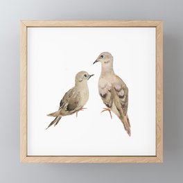Mourning Doves Watercolor Framed Mini Art Print