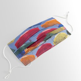 Colorful umbrellas Sunny day Blue sky  Face Mask