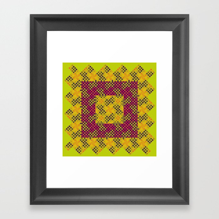 Dot Swatch Equivocated on Chartreuse Framed Art Print