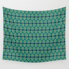 Bold, Abstract Leaves - Red, Aqua, Green Wall Tapestry
