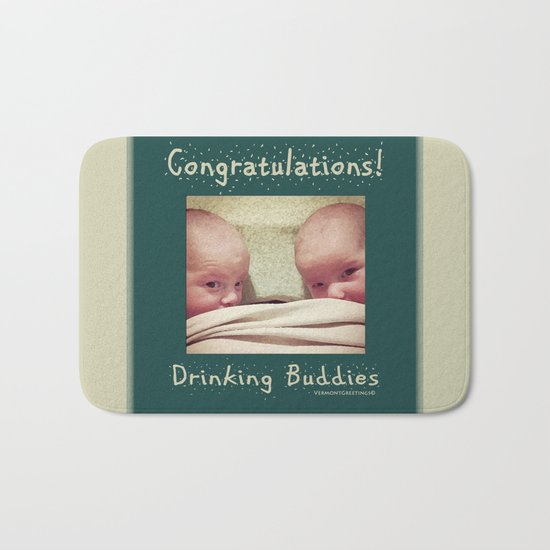 Congratulations on Twins Babies! Bath Mat