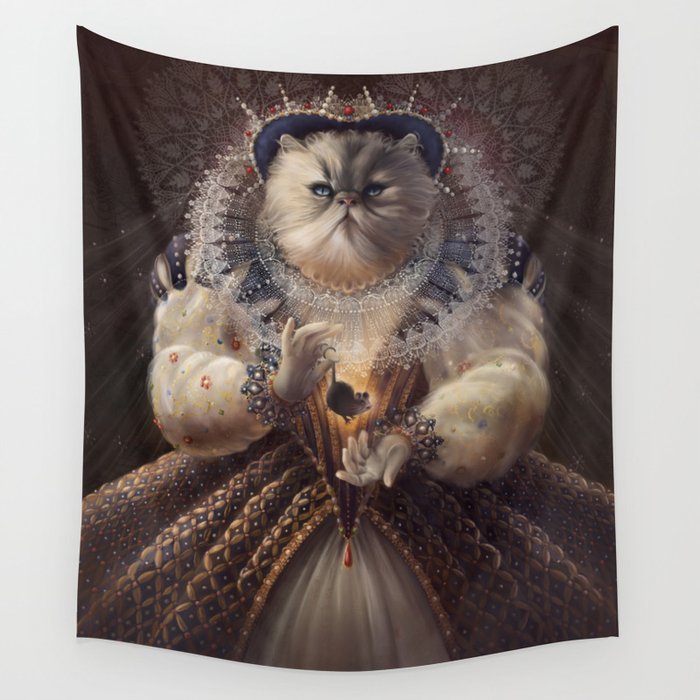 Cat Queen Wall Tapestry