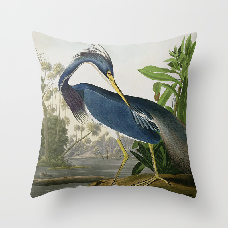 John James Audubon Louisiana Heron Painting Throw Pillow By