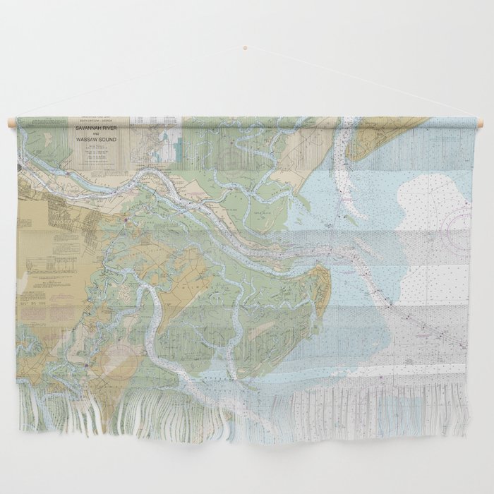 Savannah River and Wassaw Sound Nautical Chart 11512 – Coastal Georgia and South Carolina Wall Hanging