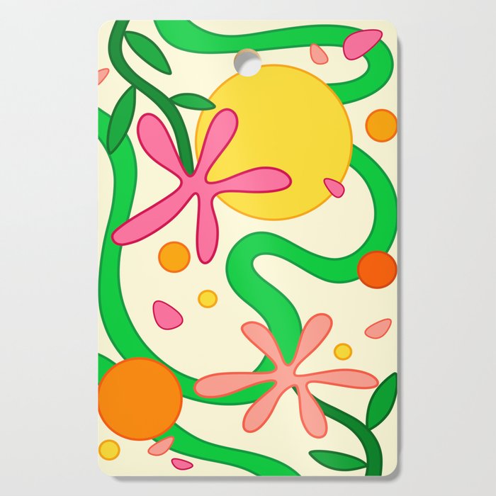 Retro Flowers Cutting Board