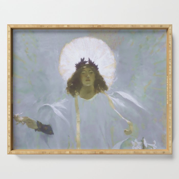 “Why Seek Ye The Living” Angel by Howard Pyle Serving Tray
