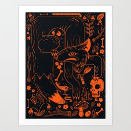 The fox Art Print