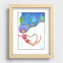 Under the Sea - watercolor painting Recessed Framed Print