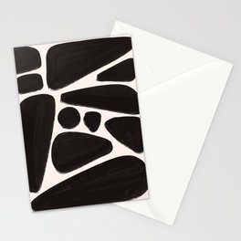 Abstract Pebbles Modern Scandi black and white Stationery Card