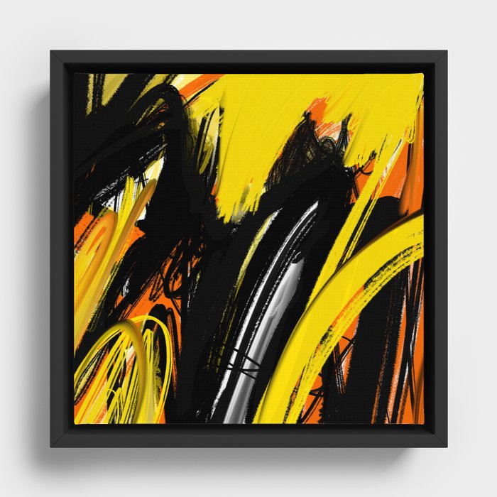 Expressionist Painting. Abstract 84. Framed Canvas