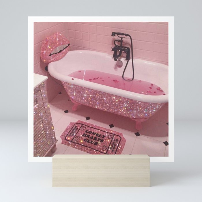 MAGIC BATHROOM | pink | pastel | shower | aesthetic | meme | funny | girly | positive | glitter  Mini Art Print